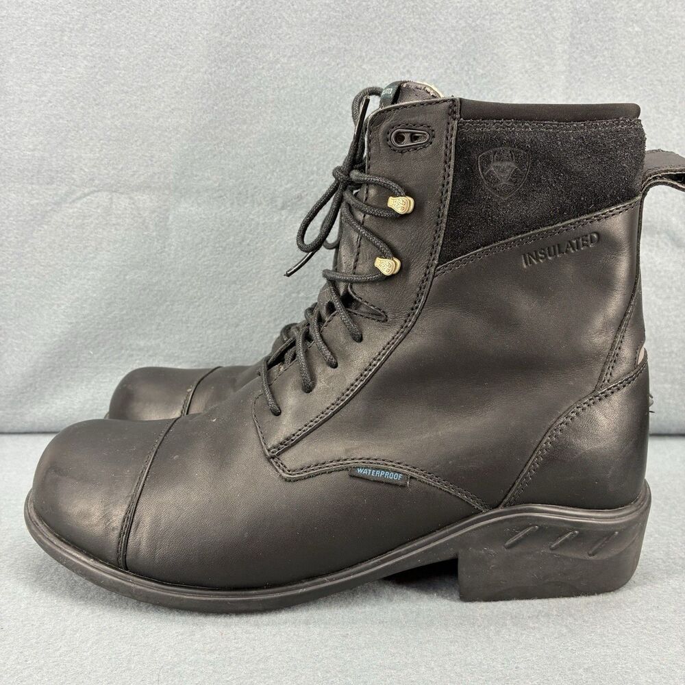 Ariat Waterproof Insulated Leather Work Boots Women’s US 11B Black Cap Toe